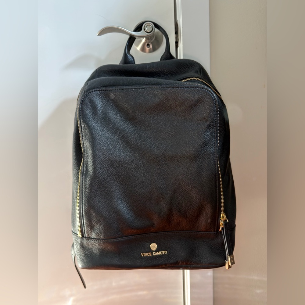 Vince Camuto Black Leather Backpack
